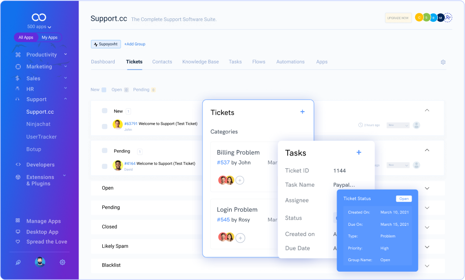 helpdesk ticketing system leave note